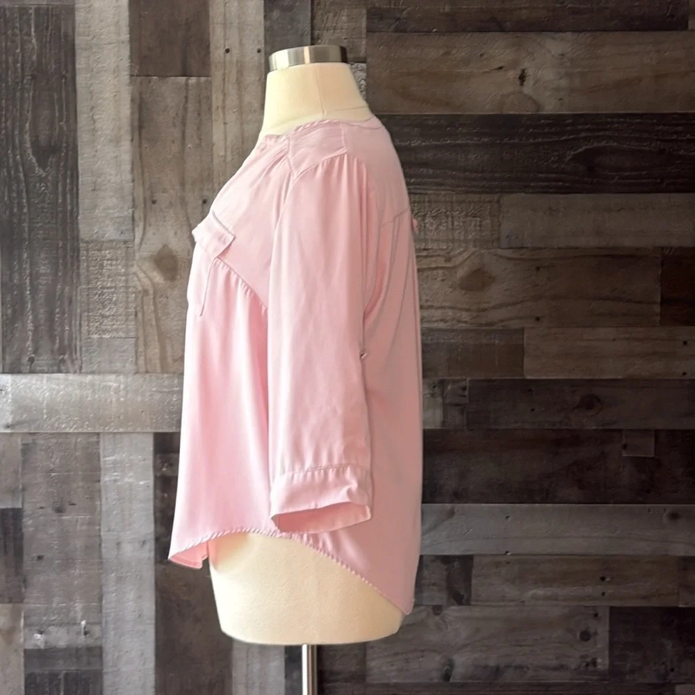 Torrid 0 Harper pink top Xlarge pastel softgirl low key luxe romantic spring - Picture 4 of 9